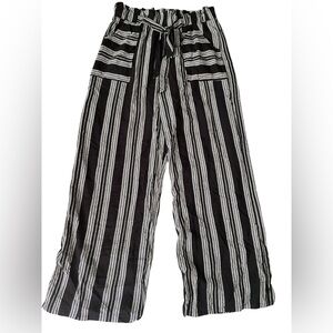 Striped Black and White Women's Pants